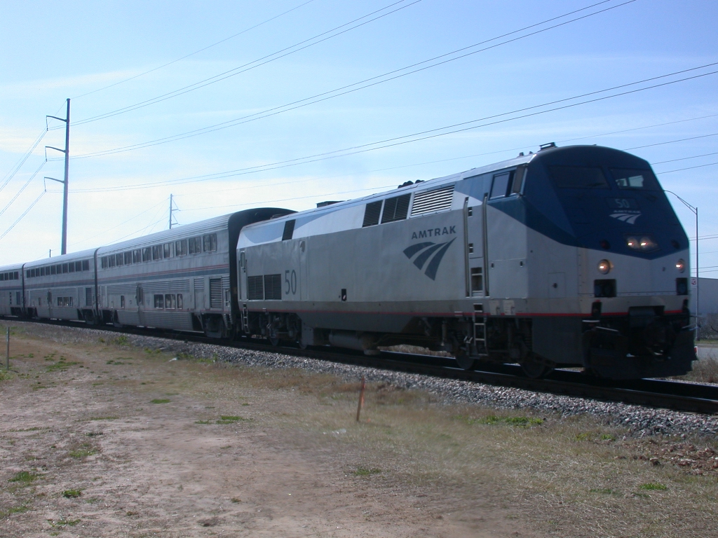 AMTK 50  3Mar2010  NB Train 22 (Texas Eagle) Between Steck and 183  